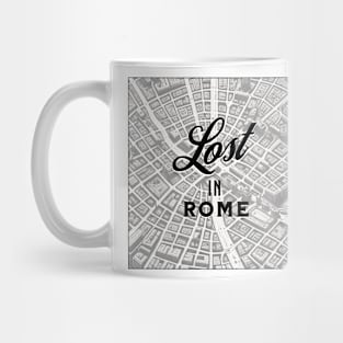 Rome B/W Retro City Street Map Pencil Drawing Mug
